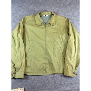 Vintage 60s Windbreaker Jacket Mens 44 Green Dacron Polyester Vented Outdoor